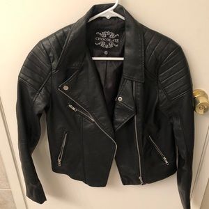 Black faux leather jacket